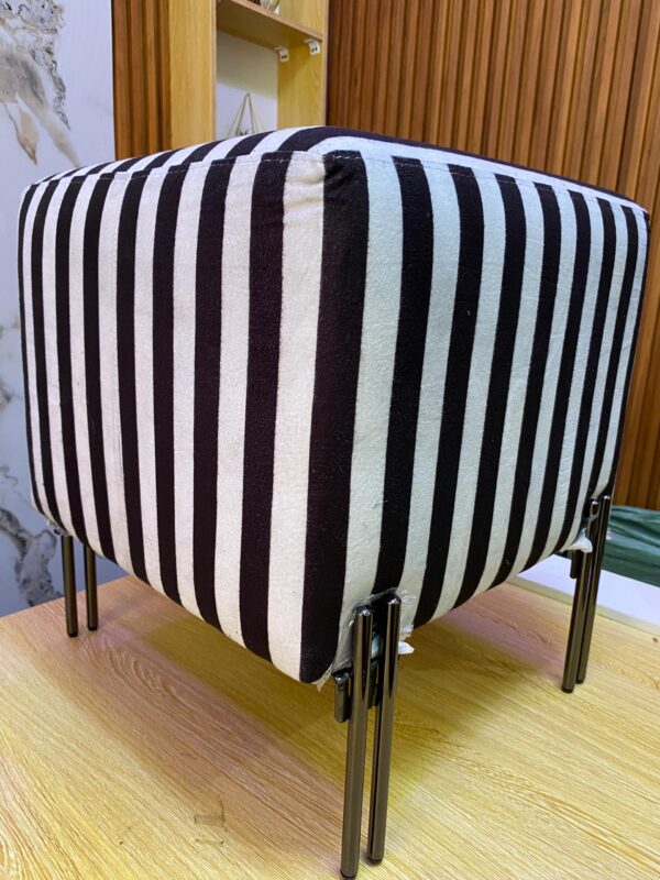 Elegant Black and White Stripes Square Pouffe